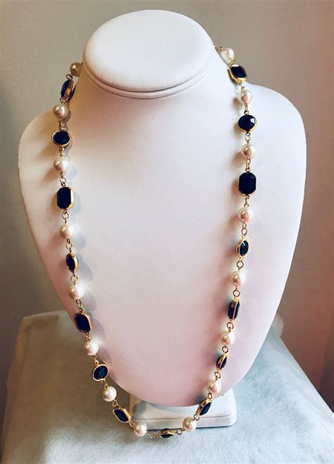 vintage chanel beads|chanel bead necklace.